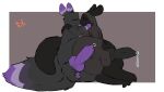  balls bodily_fluids coppermonoxide eyes_closed genital_fluids genitals hand_on_back hand_on_face kissing knot knotted_penis leaking_precum lying male male/male mark_on_balls markings penis precum purple_markings purple_penis rain_world scar slugcat the_devourer_(giovanni) the_willow_(rafa) videocult 