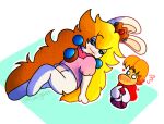  2026 anthro artist_name bent_leg big_nose blonde_hair blue_ear_piercing blue_eyes blush blush_lines bottomless bottomless_anthro bottomless_female closed_smile clothed clothed_anthro clothed_female clothed_humanoid clothed_male clothing colored crossover crown digital_drawing_(artwork) digital_media_(artwork) duo ear_piercing empty_eyes english_description eyebrow_through_hair eyebrows featureless_legs female female_anthro female_focus fingers_together flamigoat flat_chested floating_hands floating_head fur gem hair half-closed_eyes headgear heart_symbol hearts_around_head hi_res hoodie humanoid interspecies lagomorph light lighting long_ears long_hair looking_at_another looking_at_viewer male male/female male_humanoid mammal mario_bros mario_plus_rabbids_kingdom_battle mitten_hands mouth_closed multicolored_body narrowed_eyes nintendo nose_blush noseless outline piercing pink_clothing pink_shirt pink_topwear pockets pose purple_clothing purple_hoodie purple_topwear rabbid rabbid_peach raving_rabbids rayman rayman_(series) raypeople_(rayman) ruby_(gem) sapphire_(gem) shaded shirt short_hair smile smiling_at_viewer straight_arm straight_leg tan_body tan_eyelids tan_inner_ear tan_skin text thin_eyebrows topwear translucent translucent_hair two_tone_body ubisoft white_body white_fur white_outline 