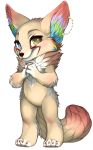  brown_fur canid canine dipstick_tail fennec fox fur furville heterochromia hi_res hybrid mammal mink multicolored_tail mustelid musteline nails piercing rose_dandy-ba 