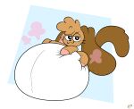  2025 ambiguous_gender animate_inanimate anthro big_diaper big_ears black_nose blush blush_lines brown_body brown_ears brown_tail clean_diaper clothed clothing diaper diaper_only diaper_puff domestic_cat eyebrows featureless_feet featureless_hands feet felid feline felis floppy_(hypnotoyskylar) floppy_ears foot_on_diaper full-length_portrait hand_on_diaper heart_eyes heart_symbol hi_res huge_diaper hybrid lagomorph leporid living_plushie long_tail mammal narrowed_eyes pink_inner_ear plushie portrait rabbit raised_eyebrow seam_(sewing) signature simple_background sitting sitting_on_diaper smile solo tail three-quarter_view topless touching_diaper wearing_diaper white_diaper youknowthatpup 