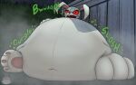  after_vore anthro belly big_belly burping dead_by_daylight female female_pred five_nights_at_freddy's hi_res huge_belly hyper hyper_belly lagomorph leporid mammal rabbit red_sclera rumbling_stomach same_size_vore scottgames vanny_(fnaf) vore whiskers xcosmicfetishx 