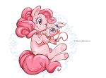  blue_eyes character_name color_connection commentary_request creator_connection crossover hasbro hobilo horse littlest_pet_shop littlest_pet_shop_(2012) monkey my_little_pony my_little_pony:_friendship_is_magic no_humans one_eye_closed pink_fur pink_hair pinkie_pie short_twintails tail trait_connection twintails white_background 