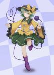  1girl absurdres boots green_eyes green_hair hat highres komeiji_koishi short_hair touhou utanokatati 