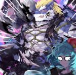  abs absurd_res belt benten_(tas) biceps blonde_hair blue_eyes blue_fur blue_hair blush canid canine canis cetacean clothed clothing delphinoid eyewear fenrir_(housamo) fish fur glasses hair hi_res human hybrid male mammal marine mowang_yu multicolored_fur muscular muscular_male musical_instrument oceanic_dolphin orca pecs scar shark tokyo_afterschool_summoners toothed_whale two_tone_fur typhon video_games white_fur wolf 