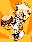 2025 absurd_res anthro bear black_nose bottomwear burger cheese clothing coat collared_jacket collared_shirt dairy_products digital_drawing_(artwork) digital_media_(artwork) ear_piercing ear_ring eyelashes female food footwear fur gloves gore hair handwear happy_tree_friends heart_nose heart_symbol hi_res jocelyn_(mcsweezy) mammal mcsweezy orange_background pants piercing pink_sclera plate red_eyes ring_piercing sesame_seed_bun sesame_seeds sharp_teeth shirt shoes simple_background smile smiling_at_viewer sneakers solo tall tall_female teeth tiled_background topwear ursine white_body white_clothing white_coat white_fur white_topwear yellow_background yellow_clothing yellow_gloves yellow_handwear yellow_teeth