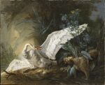 1740 18th_century absurd_res ambiguous_feral ambiguous_gender anatid ancient_art anseriform anserine avian avian_feet beak biped bipedal_feral bird bird_dog canid canine canis claws dated detailed_background domestic_dog duo egg eye_contact feathered_wings feathers feet feral finger_claws floppy_ears flower folded_ears fur grass hi_res hunting_dog jean-baptiste_oudry long_neck looking_at_another mammal membrane_(anatomy) nest oil_painting_(artwork) outside painting_(artwork) partially_submerged plant public_domain quadruped scuted_feet scuted_legs scutes signature sitting spaniel spread_wings standing startled surprised swan tail tail_feathers toes traditional_media_(artwork) traditional_painting_(artwork) water water_ripple webbed_feet white_body white_feathers wings