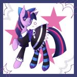 1:1 alternative_fashion clothing domestic_cat dress equid equine felid feline felis female feral friendship_is_magic goth gothic_lolita hasbro hi_res horn j-fashion legwear lipona lolita_(fashion) mammal my_little_pony mythological_creature mythological_equine mythology panty_and_stocking_with_garterbelt plushie simple_background solo star stocking_anarchy stockings twilight_sparkle_(mlp) unicorn