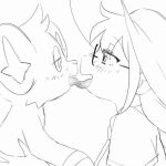 1:1 animated bed_sheet bedding bestiality bestiality_kiss blush clothed clothed_female clothed_human clothing dialogue duo english_text eyes_closed eyewear felid feline female female_human female_on_feral feral french_kissing generation_4_pokemon glasses human human_on_feral interspecies kiss_on_lips kissing licking_tongue male male_feral male_on_human mammal monochrome nintendo offscreen_sex onomatopoeia panties pinkmelonsfw pokemon pokemon_(species) pokephilia shinx shirt sound_effects text tongue tongue_out topwear underwear