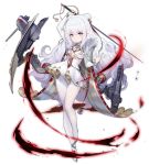  +_+ 1girl analog_clock arm_up azur_lane bangs blue_eyes bow breasts cape clock crossed_bangs double_bun dress expressionless eyebrows_visible_through_hair full_body hair_between_eyes hair_bow hand_up holding holding_sword holding_weapon kinven le_malin_(azur_lane) long_hair long_sleeves official_art pantyhose rapier rigging shoes sidelocks small_breasts solo sword transparent_background underboob_cutout very_long_hair wavy_hair weapon white_dress white_hair white_legwear 