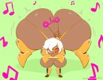 anthro armor cybernetics cyborg female gold_(metal) gold_armor hair hi_res hyperflannel lagomorph leporid machine mammal rabbit roxie_raboom_(hyperflannel) smile smiling_at_viewer solo twerking white_hair