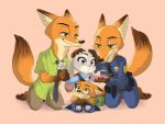  2019 anthro canid canine clothed clothing disney female fox fur judy_hopps lagomorph leporid male mammal natsuichigo nick_wilde rabbit simple_background square_crossover young zootopia 