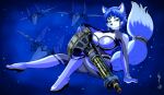 5_fingers anthro arwing big_breasts blue_body blue_clothing blue_fur blue_nose bodysuit breasts canid canine claws cleavage clothed clothed_anthro clothed_female clothing countershading female finger_claws fingers fox fur gatling_gun ghostinhood gun hi_res huge_breasts humanoid_hands krystal_(star_fox) machine_gun mammal multicolored_body multicolored_bodysuit multicolored_clothing multicolored_fur multicolored_skinsuit nintendo ranged_weapon skinsuit solo star_fox teal_eyes tight_clothing two_tone_body two_tone_bodysuit two_tone_clothing two_tone_fur two_tone_skinsuit weapon white_body white_countershading white_fur
