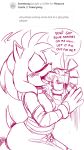  9:16 amy_rose anthro dialogue duo english_text eulipotyphlan eyes_closed female glory_hole handjob hedgehog hi_res male male/female mammal monochrome oral penile penis pleasure_castle purple_and_white sex solo_focus sonic_(series) speech_bubble text 