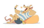 2026 3_toes 4_fingers aanonoart anthro biped bottomwear cheese clothing dairy_products ear_piercing ear_ring eating eyes_closed feet fingers food hi_res male mammal murid murine open_mouth piercing pirate pirats!_of_the_seven_sewers rat ring_piercing rodent rodent_tail shirt shorts solo tail toes topwear