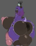 absurd_res anthro antlers anus areola balls barbell_piercing big_anus big_balls big_breasts big_butt big_penis breasts brown_balls brown_body brown_breasts brown_skin butt deer eyelashes eyewear genitals glasses gradient_body grey_background gynomorph hair hi_res horn huge_anus huge_balls huge_breasts huge_butt huge_penis hyper hyper_anus hyper_balls hyper_breasts hyper_butt hyper_genitalia hyper_penis intersex long_eyelashes long_hair looking_at_viewer looking_back looking_pleasured mammal markings nipple_piercing nipples p0verteils penis piercing ping_(superpingmc) puffy_anus puffy_nipples purple_body purple_skin scut_tail short_tail simple_background smile smirk solo spots spotted_body tail yellow_eyes