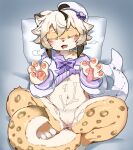 2023 ahoge anthro areola barely_visible_nipples bedding bedding_background biped bird's-eye_view black_highlights bodily_fluids bottomless bottomless_anthro bottomless_female breasts breath cat_tail cel_shading clothed clothed_anthro clothed_female clothing countershading crotch_tuft cum cum_on_belly cum_on_body cute_fangs digital_drawing_(artwork) digital_media_(artwork) eyes_closed fangs featureless_crotch felid female female_anthro fur fur_tuft genital_fluids hair haishima handpaw hat headgear headwear high-angle_view highlights_(coloring) leopard leopard_spots mammal multicolored_body multicolored_fur multicolored_hair navel nipples ookm open_mouth pantherine paws pillow plantigrade sailor_cap sailor_uniform saliva shaded short_hair slim slim_anthro slim_female small_breasts solo spots straight_hair teeth tuft two_tone_body two_tone_fur two_tone_hair uniform white_body white_countershading white_hair yellow_body yellow_fur