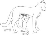1982 animal_genitalia animal_penis canid canine canine_genitalia canine_penis duo erection feral genitals hands_on_another's_knot interspecies knot licking long_tail low_res male male/male mammal monochrome oral penile penis penis_lick sex sheath sitting size_difference species_request standing tail tongue tongue_out toony urbanhermit