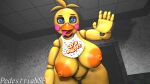 16:9 3d_(artwork) animatronic anthro avian big_breasts bird blue_eyes breasts chicken digital_media_(artwork) exposed_breasts female five_nights_at_freddy's five_nights_at_freddy's_2 galliform genitals hi_res imminent_sex looking_at_viewer machine pedestriansfw phasianid reaching_towards_viewer robot scottgames solo source_filmmaker_(artwork) standing tongue tongue_out toy_chica_(fnaf) vulva widescreen yellow_body