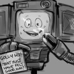  1:1 2018 bethesda_softworks bodily_fluids cum digital_drawing_(artwork) digital_media_(artwork) fallout genital_fluids looking_at_viewer machine mechaphilia millerotic not_furry robophilia robot securitron simple_background solo technophilia text video_games yes_man 