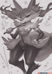  &lt;3 anthro braixen breasts canid canine ear_tuft female fluffy fluffy_tail girlsay hi_res inner_ear_fluff mammal nintendo patreon pok&eacute;mon pok&eacute;mon_(species) pussy small_breasts solo stick tuft video_games 
