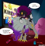 anal anal_penetration anchunsfw annoying anthro ass_up balls bodily_fluids controller dialogue duo electronics english_text fan_character feral foreskin from_behind_position game_controller generation_4_pokemon generation_8_pokemon genital_fluids genitals hi_res hisuian_form hisuian_zoroark humanoid_genitalia humanoid_penis inside joycon_controller kaito_(elkaito25) larger_sub male male/male male_penetrating nintendo nintendo_controller nintendo_switch penetration penis perching_position pokemon pokemon_(species) precum regional_form_(pokemon) sex shiny_pokemon size_difference speech_bubble submissive super_smash_bros. super_smash_bros._ultimate television text weavile xan_(xander3000)