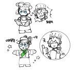 2023 5_fingers anthro apron bam_ml bent_arm biped black_eyes blue_eyes bodily_fluids chef chef_hat chef_uniform closed_smile clothed clothed_anthro clothed_female clothed_human clothed_male clothing confusion crossover dialogue digital_drawing_(artwork) digital_media_(artwork) disembodied_head dot_eyes duo ears_down eyes_closed featureless_legs female female_human fingers fully_clothed fully_clothed_anthro fully_clothed_male fur gesture green_ascot grey_clothing grey_handwear grey_oven_mitts hair hair_bun hair_net hand_gesture handwear happy hat headgear headwear human korean_description korean_text lagomorph long_ears long_hair looking_at_another looking_at_own_hand male male_anthro mammal mario_bros mario_plus_rabbids_kingdom_battle mitten_hands mouth_closed multiple_scenes name_tag net nintendo noseless open_mouth oven_mitts partially_colored pivoted_ears pupils question_mark rabbid rabbid_luigi raving_rabbids rayman_(series) shirt simple_background simple_eyes smile speech_marker standing star_(shape) straight_arms sweat sweatdrop t-pose text thumbs_up topwear translated ubisoft white_apron white_background white_body white_clothing white_fur white_hat white_headwear white_mouth white_pupils white_sclera white_shirt white_skin white_topwear
