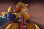  3:2 3_toes ambiguous_gender avian beak bird_feet blue_eyes blush bodily_fluids breath chocobo claws feathers feet final_fantasy foot_fetish footjob hi_res imminent_rape katahane3 male male/ambiguous open_beak open_mouth orange_beak penis pink_penis scared sex square_enix sweat talons tears toe_claws toes tongue video_games yellow_feathers 