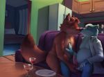  2019 anthro badger balls blue_fur canid canine disney duo eyes_closed fox fur gideon_grey handjob hi_res jay_wolfe kissing male male/male mammal multicolored_fur mustelid musteline penile penis red_fur s1m sex white_fur zootopia 