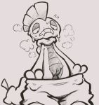 3_fingers bodily_fluids breath female fingers generation_5_pokemon genitals heat_(temperature) nintendo panting pokemon pokemon_(species) scrafty sketch solo spamcat sweat sweaty_genitalia tail vulva
