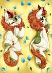  2019 asian_mythology autumn_blaze_(mlp) chinese_mythology cloven_hooves digital_media_(artwork) east_asian_mythology eyelashes female feral friendship_is_magic hi_res hooves kirin looking_at_viewer lying mulberrytarthorse my_little_pony mythology pussy smile solo 