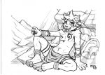 2021 4_toes anthro arm_support biped bottomwear bracelet chest_tuft claws clothed clothed_anthro clothed_male clothing dated detailed_background fangs feet felid finger_claws fingerpads franko_(negy) fur hi_res hill inner_ear_fluff jewelry lion loincloth loincloth_only male male_anthro mammal markings monochrome narcoticdream open_mouth open_smile outside pantherine pawpads paws plantigrade plantigrade_pawpads signature sitting smile solo tail tail_tuft tattoo teeth toes topless topless_anthro topless_male traditional_media_(artwork) tribal tribal_markings tribal_tattoo tuft