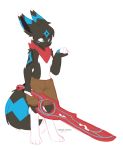  bandanna bottomwear clothed clothing eeveelution half_naked hi_res melee_weapon nintendo paws pok&eacute;mon pok&eacute;mon_(species) shorts silver_eyes space_stone sword transparent_image umbreon video_games weapon xenoblade_chronicles 