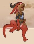 3_toes absurd_res anthro bad_breath barefoot bodily_fluids bottomless claws clothed clothing convenient_censorship dripping fangs feces feces_everywhere feces_in_mouth feces_on_body feces_on_face feces_on_hand feces_pile feces_string feet female fingers genital_fluids hi_res horn kkplus kobold looking_at_viewer multicolored_body open_mouth red_body rock_candy_(kkplus) scalie shirt simple_background smelly smile solo spikes stink_fumes t-shirt tail teeth text toes tongue topwear two_tone_body urine wet wet_clothing yellow_sclera