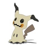  3d animated artist_name blinking commentary creature flat_color full_body gen_7_pokemon idle_animation looping_animation mimikyu no_humans pixel_art pokemon pokemon_(creature) solo transparent_background wunkolo 