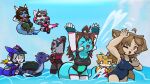 16:9 absurd_res adopted_(lore) adopted_daughter_(lore) ahoge anthro axly_(gunma747j) ball baseball_cap beach_ball big_tail bikini biped blonde_hair blue_body blue_eyes blue_sky brother_(lore) brother_and_sister_(lore) byda_(gunma747j) canid canine canis chimera clothing cross-popping_vein crossed_legs doppleganger dragon drinking drinking_straw ear_markings eyewear facial_markings facing_back fanged_dragon father_(lore) father_and_child_(lore) female fenrir_(mythology) feral fin floating_on_water fox fox_ears garyu_(species) gaudia_(gunma747j) gotha_(gunma747j) green_eyes group gunma747j gunma_(gunma747j) hail-fanged_dragon hair hand_on_hip hands_behind_head happy hat head_fin head_gem head_horn head_markings headgear headwear hi_res holding_object horn hybrid hyogaryu inflatable jewish_mythology life_ring looking_at_viewer loomy_(comifur) male mammal markings mythological_creature mythological_golem mythological_scalie mythology one-piece_swimsuit one_eye_closed open_mouth open_smile parent_(lore) parent_and_child_(lore) purple_bikini purple_clothing purple_eyes purple_swimwear pushing quadruped raised_arm relaxing reptile robot_anthro scalie sea shell shelty_(gunma747j) sibling_(lore) sister_(lore) sisters_(lore) size_difference sky smile spiked_shell spikes spikes_(anatomy) splash splashing_water summer sunglasses surfboard swim_ring swimming swimwear tail tongue tongue_out turtle two-piece_swimsuit water white_body widescreen wolf wolf_ears yellow_body