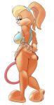  2019 accessory anthro big_breasts blonde_hair bottomwear breasts buckteeth butt clothed clothing eyelashes female fur gloves hair hair_accessory hairband half-closed_eyes handwear holding_butt lagomorph leporid lola_bunny looking_at_viewer looking_back looney_tunes mammal multicolored_fur orange_fur pink_nose pussy rabbit saran-rape short_hair side_boob simple_background skirt smile solo standing tan_fur teeth tennis_racket two_tone_fur warner_brothers white_background 