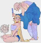 2026 5_fingers athletic_wear bent_arm biped blonde_hair blue_clothing blue_coat blue_gym_shorts blue_topwear bottomwear choker clothed clothing coat colored crossed_legs delicious_in_dungeon digital_drawing_(artwork) digital_media_(artwork) dohwa110 duo elf eyelashes eyes_closed falin_touden fan_(object) female fingernails fingers food green_eyes gym_bottomwear gym_shorts hair hand_on_leg hands_in_lap happy hi_res holding_food holding_object holding_popsicle human humanoid humanoid_pointy_ears jewelry leaning leaning_forward line_art long_hair looking_up_at_another mammal marcille_donato nails necklace open_clothing open_coat open_mouth open_topwear pants plantigrade pointy_ears popsicle red_choker red_jewelry red_necklace shaded shirt short_hair shorts simple_background sitting standing straight_hair teeth topwear white_background white_bottomwear white_clothing white_pants white_shirt white_topwear