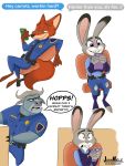  2019 anthro black_nose bovid bovine canid canine cape_buffalo chief_bogo clothing disney female fox fur green_eyes hi_res horn johnmigleart judy_hopps lagomorph leporid male mammal nick_wilde police police_uniform purple_eyes rabbit simple_background text uniform zootopia 