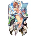  1girl 2girls armband bag bike_shorts bike_shorts_under_skirt black_bag brown_eyes brown_hair brown_shoes brown_sweater_vest building day electricity electrokinesis emblem flower gekota green_armband grey_skirt hair_flower hair_ornament hair_ribbon heart judgement_armband_(toaru) kneehighs last_period long_hair loose_socks medium_hair misaka_mikoto multiple_girls official_art outdoors pointing pointing_at_viewer red_ribbon ribbon school_bag school_emblem school_uniform shirai_kuroko shoes short_sleeves shorts shorts_under_skirt skirt socks summer_uniform sweater_vest toaru_majutsu_no_index tokiwadai_school_uniform twintails upskirt v-neck white_shorts white_socks whoopin 