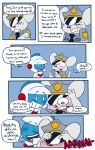 2026 8-bit-britt accessory anthro bandai_namco black_clothing black_eyes black_hat black_headwear black_necktie blue_body blue_helmet blush blush_lines bodily_fluids bodysuit buckteeth clothing comic confession dialogue dig_dug digital_media_(artwork) duo english_text exclamation_point eyes_closed flustered fur grey_body grey_clothing grey_ears grey_fur grey_hat grey_headwear grey_shirt grey_tail grey_topwear hand_on_head hands_on_own_head happy hat hat_over_eye headgear headwear hi_res house_mouse humanoid love male male/male mammal mappy mappy_(character) mouse mouse_tail multicolored_bodysuit multicolored_clothing multicolored_hat multicolored_helmet multicolored_skinsuit multicolored_topwear murid murine necktie police police_hat police_officer police_uniform question_mark red_bodysuit red_clothing red_helmet red_nose red_skinsuit rodent romantic romantic_couple screaming shiftylook shirt side_view skinsuit smile speech_bubble standing sweat tail taizo_hori teeth text three-quarter_view tight_clothing tongue topwear two_tone_bodysuit two_tone_clothing two_tone_skinsuit two_tone_topwear uniform white_bodysuit white_clothing white_eyes white_helmet white_skinsuit yellow_clothing yellow_hat yellow_headwear