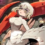 1:1 2024 absurd_res artist_name avian avian_taur big_tail breasts colored delicious_in_dungeon digital_media_(artwork) digital_painting_(artwork) dragon dragon_taur embers eyelashes falin_touden feathered_wings feathers female half-length_portrait hi_res humanoid_taur hybrid kyneonpy line_art mythological_creature mythological_scalie mythology navel nude open_mouth painting_(artwork) pinup portrait pose quadruped red_body red_scales scales scalie scutes shaded small_waist smoke solo stone_wall tail tan_body tapering_tail taur text thick_tail wall_(structure) white_body white_feathers wings yellow_eyes