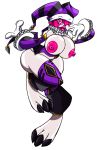  2019 alien beaujolais_(vladimirpootis) big_breasts breasts clown feet female hair hi_res huge_breasts humanoid humanoid_pointy_ears hypnosis jester knife mind_control nipples pierrot pink_eyes pink_hair rubber ryonoxxx simple_background smile solo thick_thighs toony white_background white_skin wide_hips 