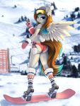  3:4 anthro equid fan_character female hi_res horn mammal my_little_pony pony-way ski snow solo unicorn 