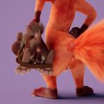  1:1 3d_(artwork) animal_genitalia anthro anus balls brown_fur canid canine digital_media_(artwork) disney duke_weaselton duo fox fur hi_res male male/male mammal mustela mustelid musteline nick_wilde nude restrained scimunk simple_background spreading suspension zootopia 