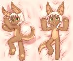  absurd_res anthro body_pillow dakimakura_design female green_eyes hair hi_res lagomorph made_in_abyss mammal nanachi narehate nude pillow polygon5 pussy white_hair young 