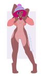  &lt;3 absurd_res anthro blue_eyes breasts brown_fur chelsea_(dkside41) clothing collar digital_media_(artwork) female fur hair hat headgear headwear hi_res lagomorph leporid mammal mostly_nude pink_hair rabbit simple_background solo tuft vonnir 