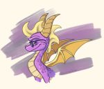  2019 digital_media_(artwork) dragon eyewear feral horn icelectricspyro membrane_(anatomy) membranous_wings purple_eyes purple_scales scales scalie simple_background smile solo spines spyro spyro_the_dragon sunglasses video_games western_dragon wings 