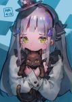  1girl aamond absurdres animal bangs black_bow black_cat bow brown_hair cat character_name crying crying_with_eyes_open dress frilled_dress frills girls_frontline hair_ornament hair_ribbon hat hat_bow highres hk416_(girls_frontline) holding holding_animal long_hair long_sleeves mini_hat ribbon silver_hair tears two_side_up 