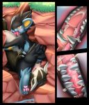  ahegao balls bodily_fluids butt canid canine claws cum cum_in_mouth cum_inside cumshot cute_fangs ejaculation erection fangs feet felid feline fellatio feral genital_fluids internal knot knotting licking looking_pleasured luxray male male/male mammal mightyena nintendo open_mouth oral orgasm paws penile penis pok&eacute;mon pok&eacute;mon_(species) revous sex sucking teeth tongue tongue_out video_games 