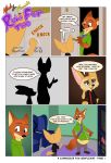  absurd_res anthro building canid canine chair clothed clothing comic dialogue digital_media_(artwork) dipstick_ears dipstick_tail disney duo english_text finnick fox fur gerplexan hi_res house male male_pregnancy mammal multicolored_ears multicolored_tail necktie nick_wilde orange_fur pregnant sirq smile text zootopia 